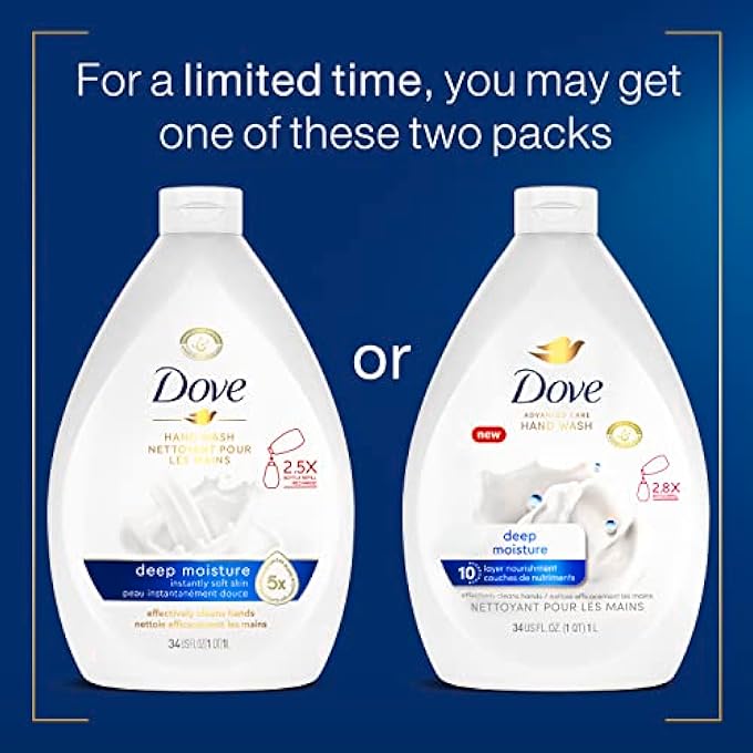 Dove ADVANCED CARE HAND WASH DEEP MOISTURE PACK OF 3 FOR SOFT, SMOOTH SKIN MORE MOISTURIZERS THAN THE LEADING ORDINARY HAND SOAP, 34 OZ - Image 3